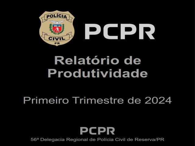 POLCIA CIVIL DE RESERVA DIVULGA RESULTADOS DO PRIMEIRO TRIMESTRE 