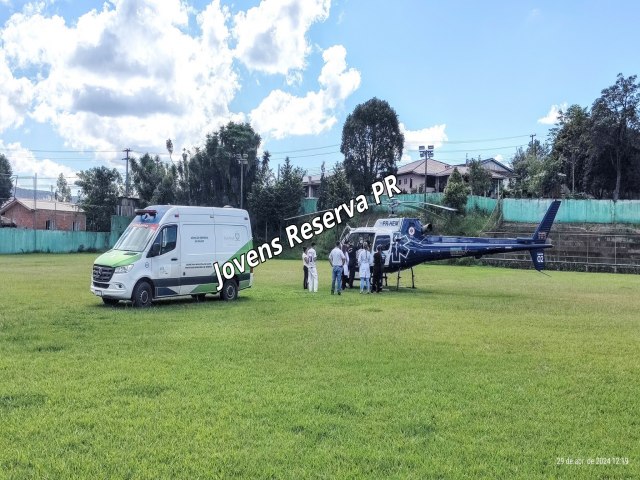 GESTANTE PRECISOU SER TRANSFERIDA PELO HELICPTERO DO SAMU EM RESERVA (PR)