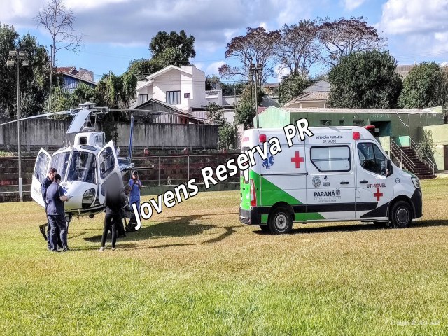 IDOSA PRECISOU SER TRANSFERIDA PELO HELICPTERO DO SAMU EM RESERVA-PR 