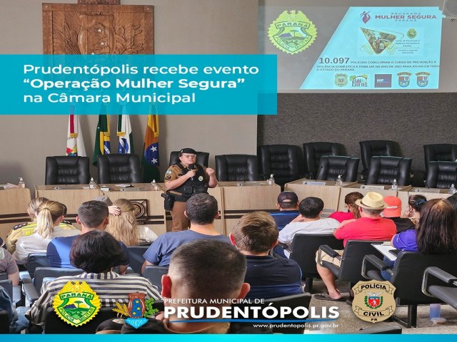 PALESTRA MULHER SEGURA  REALIZADA EM PRUDENTPOLIS/PR