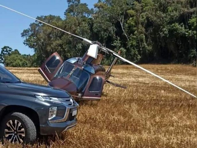 HELICPTERO FAZ POUSO DE EMERGNCIA EM IVA APS PROBLEMAS MECNICOS