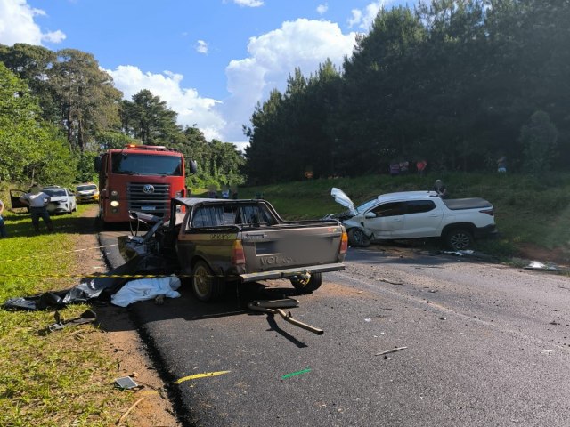 COLISO FRONTAL DEIXA UM MORTO NA PR-160 EM TELMACO BORBA-PR