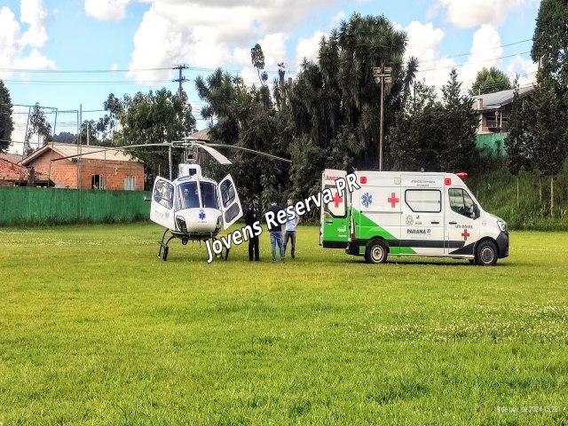 IDOSO PRECISOU SER TRANSFERIDO PELO HELICPTERO DO SAMU EM RESERVA-PR 