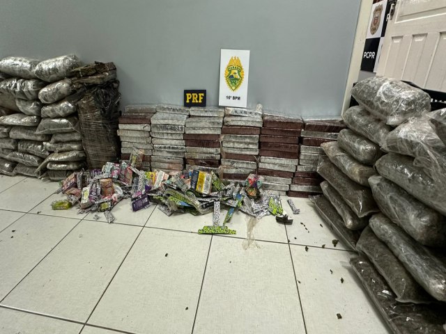 POLCIA APREENDE GRANDE QUANTIDADE DE DROGAS APS ACIDENTE NA BR-277 EM GUARAPUAVA-PR