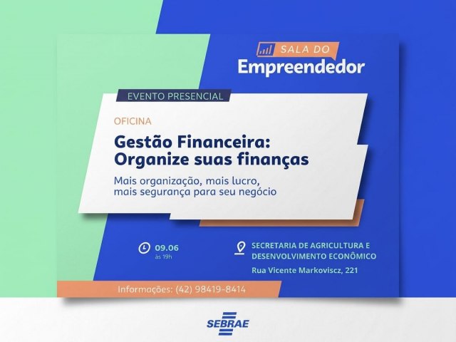SALA DO EMPREENDEDOR DE RESERVA E SEBRAE REALIZAM OFICINA DE GEST�O FINANCEIRA 