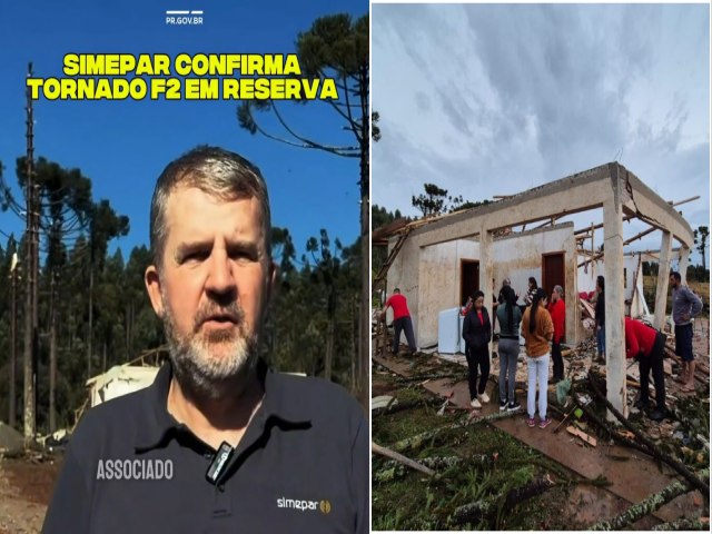 SIMEPAR CONFIRMA TORNADO F2 EM RESERVA; TEMPORAIS DEIXAM ESTRAGOS EM 18 MUNIC�PIOS DO PARAN� 