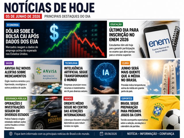 Resumo das Principais Not�cias de Hoje � 05 de Junho de 2026