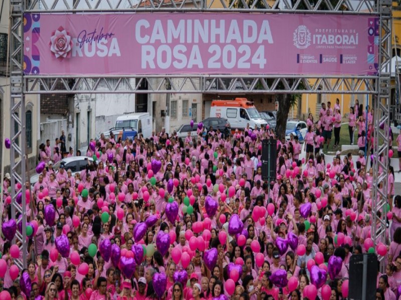 Itabora realiza Caminhada Rosa em conscientizao sobre o cncer de mama