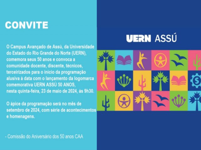 Logomarca dos 50 anos do Campus Avanado da UERN  de Ass ser apresentada nesta quinta-feira