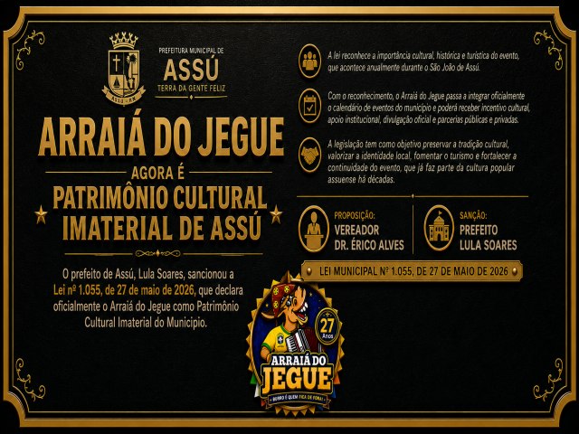 Sancionada lei que declara oficialmente o Arrai� do Jegue como Patrim�nio Cultural Imaterial do munic�pio.