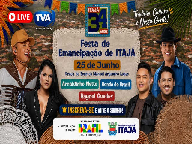 Itajá celebra 34 anos de emancipação política com grande festa e atrações musicais Itajá celebra 34 anos de emancipação política com grande festa e atrações musicais
