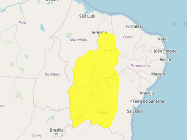 Inmet alerta para chuvas intensas em 182 cidades do Piauí