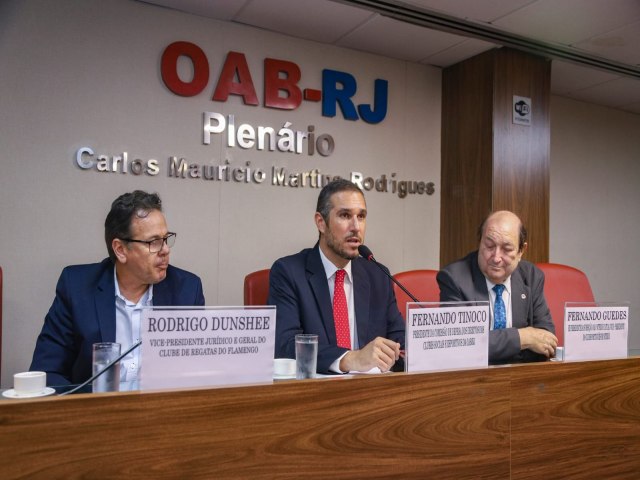 Fernando Tinoco toma posse na OAB-RJ para debater os direitos dos clubes de todo o estado do Rio de Janeiro