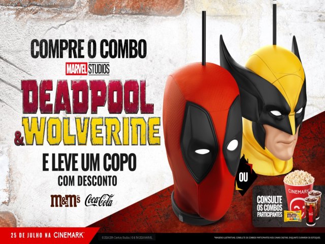 'Deadpool e Wolverine' esto chegando! Cinemark apresenta combo temtico para o filme