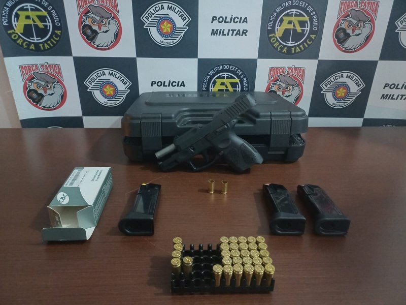 Policia Militar apreende arma de fogo e munio em Tup