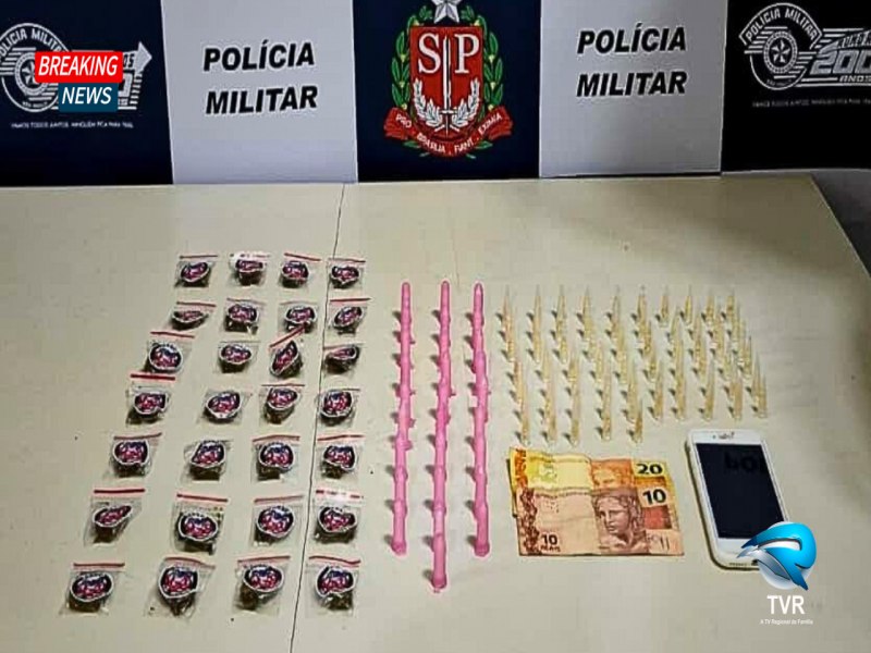 Policia de Pompeia faz apreenso droga e prende indivduo por trfico de droga