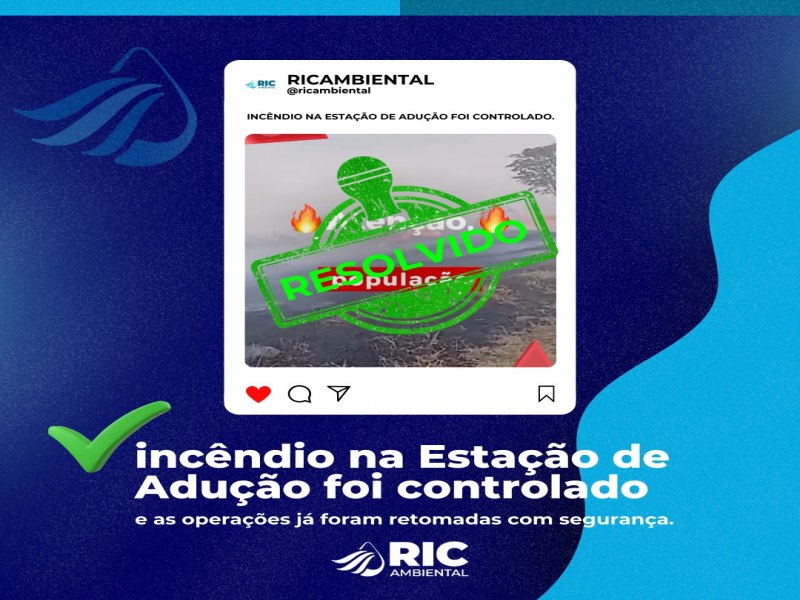 Atuao rpida dos rgos de emergncia controla incndio e restabelece operao do 2 Recalque