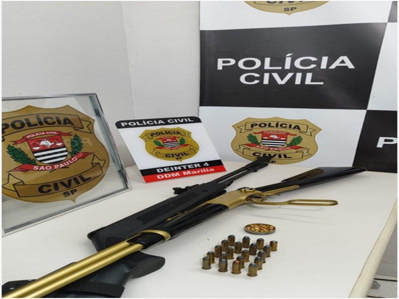 POLCIA CIVIL DE MARLIA PRENDE HOMEM POR POSSE ILEGAL DE ARMA DE FOGO