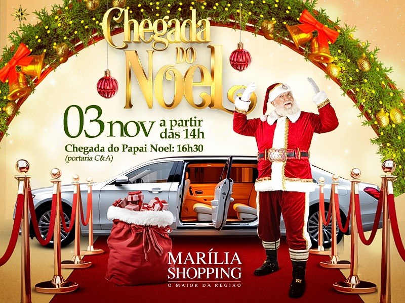 Marlia Shopping abre a temporada de sonhos em 3 de novembro com a chegada do Papai Noel