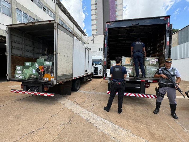 Policia Rodoviria e Receita Federal realiza operao conjunta contra contrabando em Presidente Prudente - SP