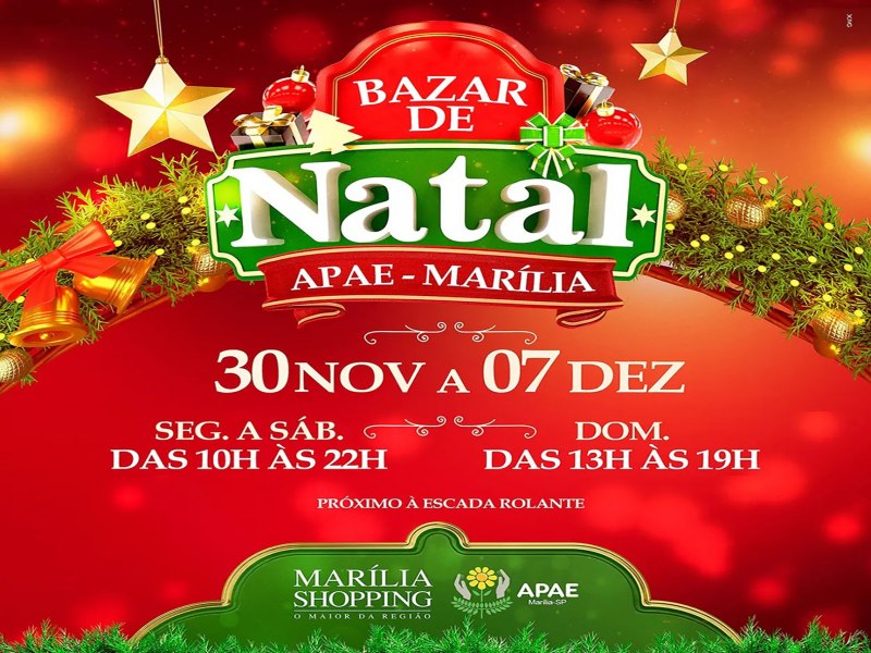 APAE Marlia realiza Bazar de Natal no Marlia Shopping