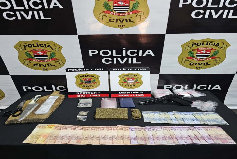 Pol�cia Civil prende homem por tr�fico de drogas em Lins