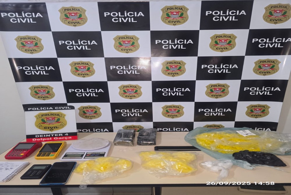 Pol�cia Civil prende homem por tr�fico de drogas em Gar�a