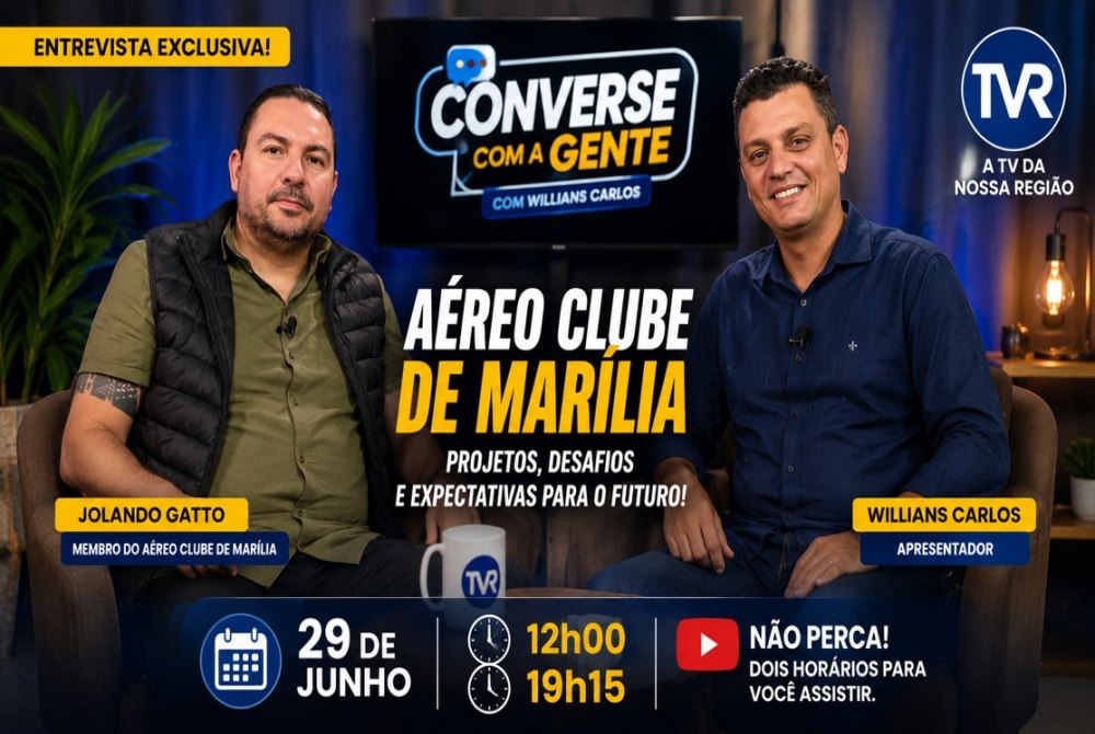 A�reo Clube de Mar�lia apresenta projetos e desafios em entrevista ao Programa Converse com a Gente