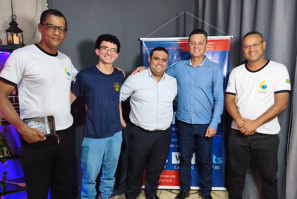 TV TVR recebe equipe da CONAMPE para divulgar Festividade de Miss�es em Pompeia
