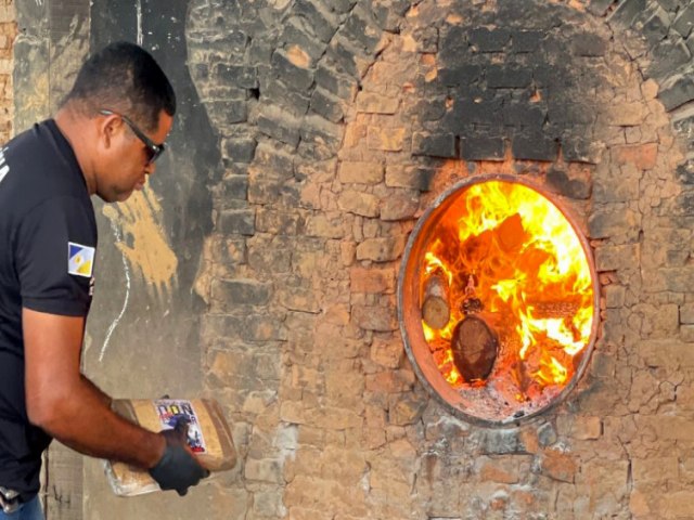 Polcia Civil do Tocantins promove a incinerao de mais de meia tonelada de drogas em Araguana