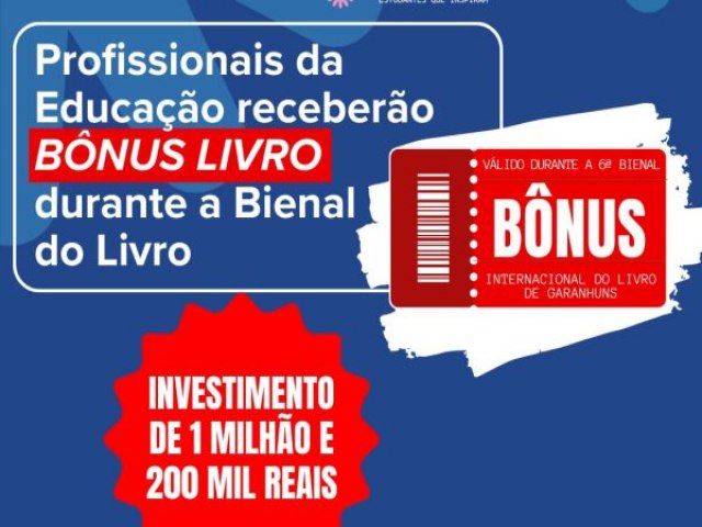 Prefeitura de Garanhuns concede Bnus-livro para profissionais da Educao