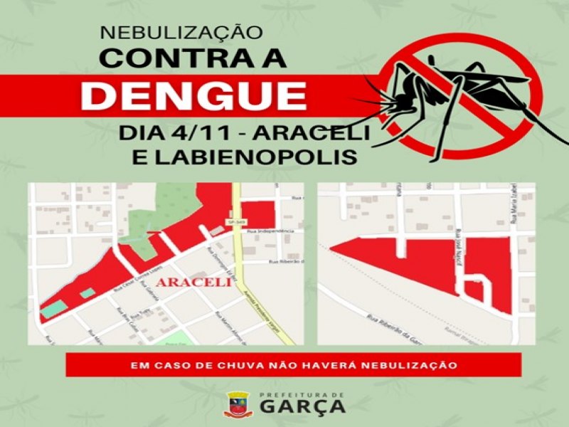 DENGUE: Nebulizao nos bairros Araceli e Labienpolis acontece hoje, 04 de novembro