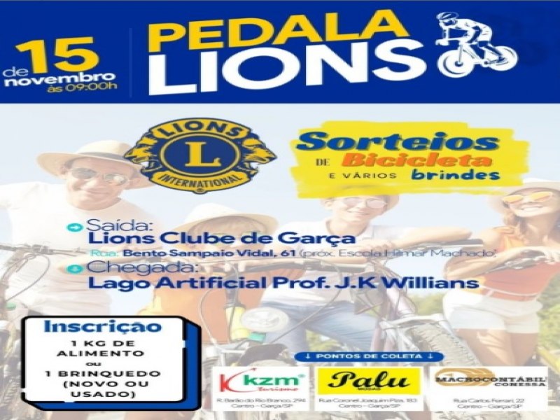 Pedala Lions: Gara pedala pela solidariedade em 15 de novembro