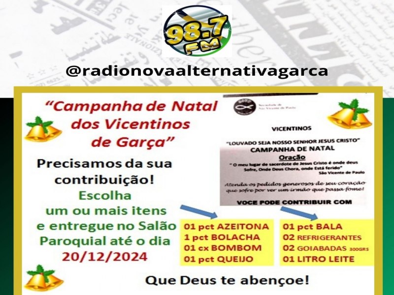 Campanha de Natal dos Vicentinos de Gara