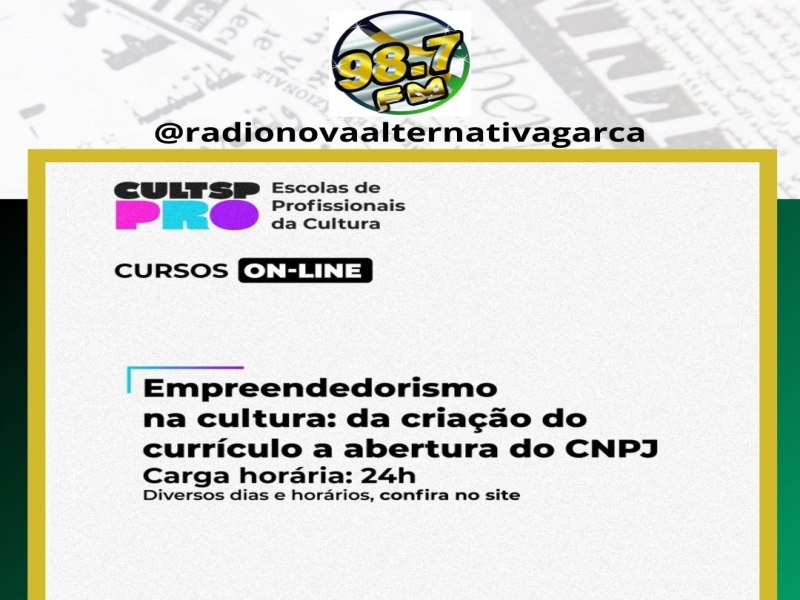 Cursos gratuitos de Empreendedorismo na Cultura: inscries abertas para profissionais da rea