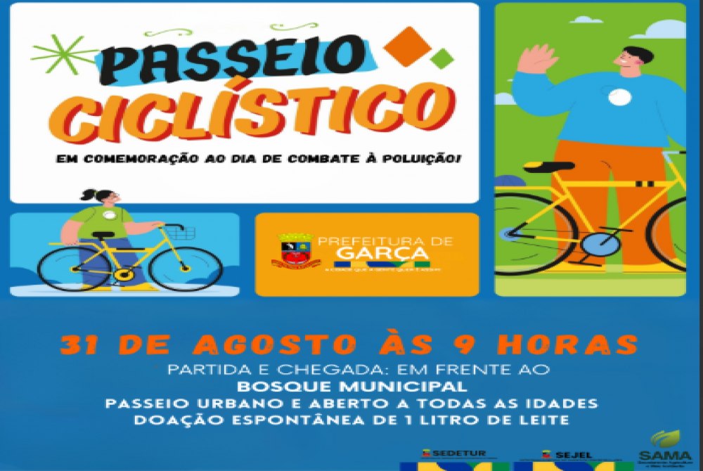 Prefeitura de Gar�a promove Passeio Cicl�stico em comemora��o ao Dia de Combate � Polui��o.