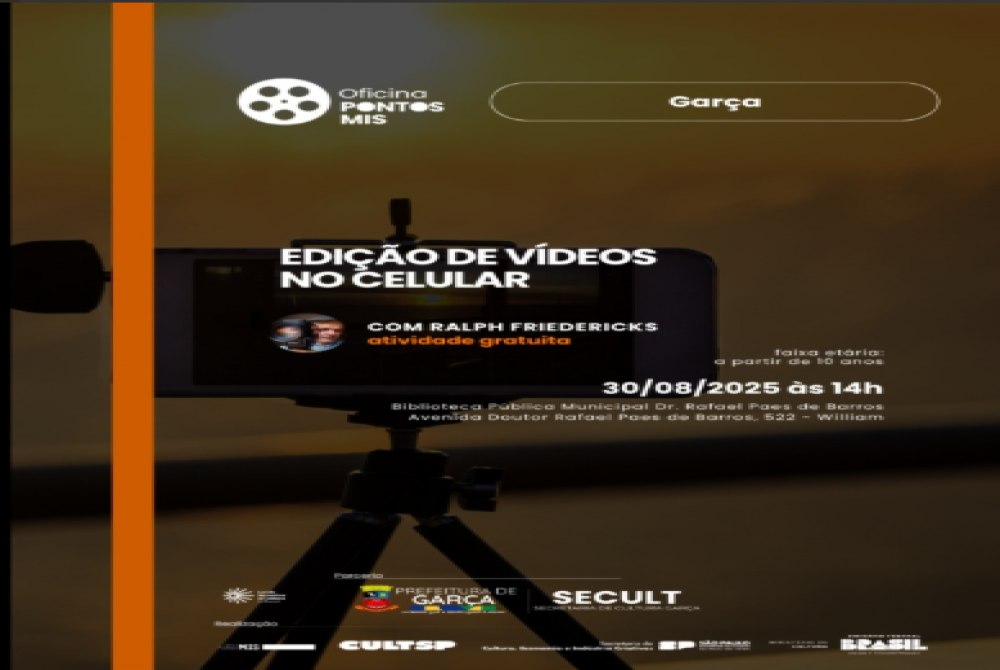 Gar�a recebe Oficina Pontos MIS  edi��o de v�deos no celular com CapCut.
