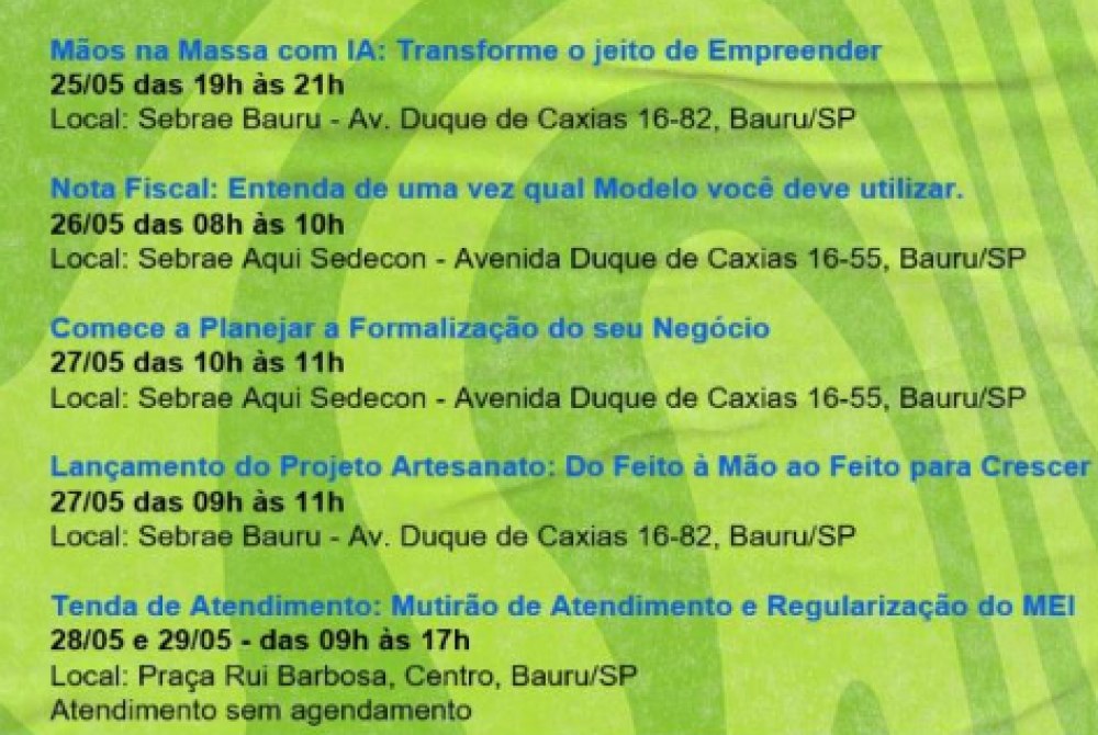 Sedecon apoia a Semana do MEI do Sebrae.