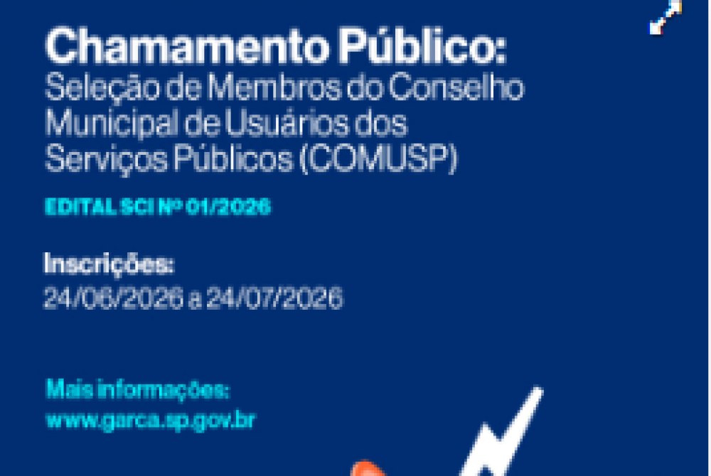 Prefeitura de Gar�a abre inscri��es para o Conselho de Usu�rios dos Servi�os P�blicos.