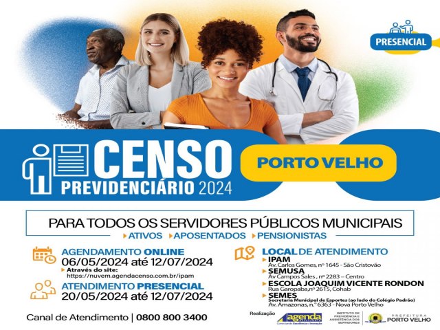 Ipam convoca servidores para Censo Previdencirio