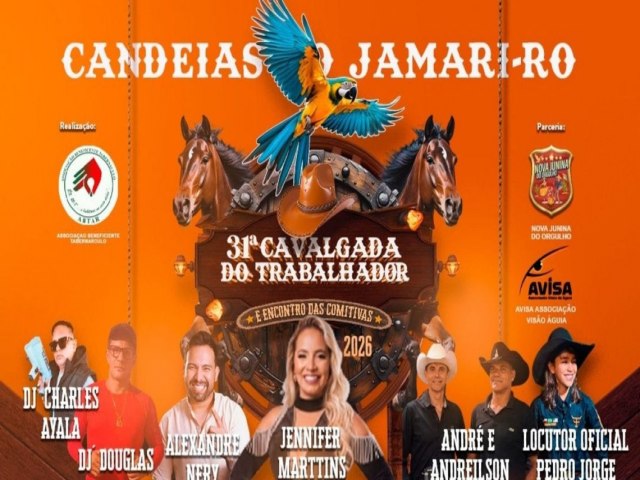 31� Cavalgada do Trabalhador promete movimentar Candeias do Jamari nos dias 23 e 24 de maio de 2026
