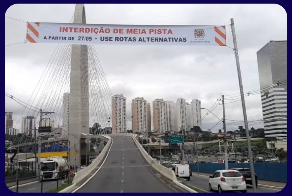 Imagem da Not&iacute;cia Ponte Estaiada de S�o Jos� ter� interdi��o parcial para vistoria preventiva
