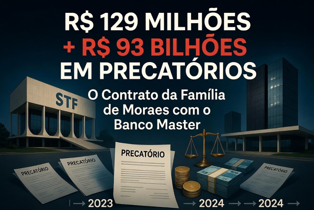 Contrato de R$ 129 milh�es da fam�lia de Alexandre de Moraes com o Banco Master coincide com libera��o de R$ 93 bilh�es em precat�rios; timeline revela coincid�ncias que exigem respostas