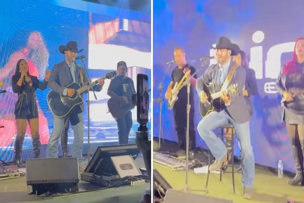 Filho de Leandro emociona p�blico em retorno aos palcos e recebe apoio dos f�s em Goi�nia