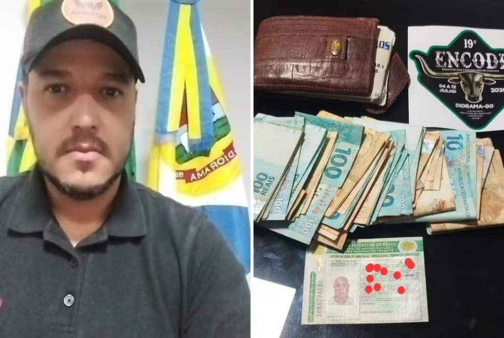 Servidor encontra R$ 5 mil espalhados em rua e devolve quantia a trabalhador rural em cidade do oeste goiano