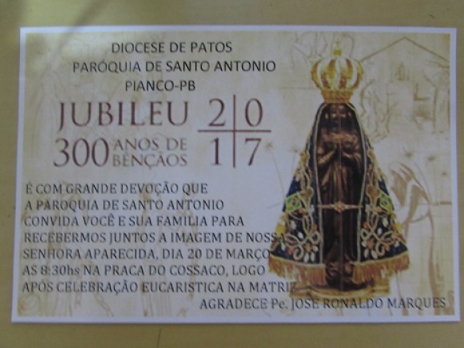 PROGRAMAÇÃO - Peregrinação da Imagem de Nossa Senhora Aparecida em Piancó