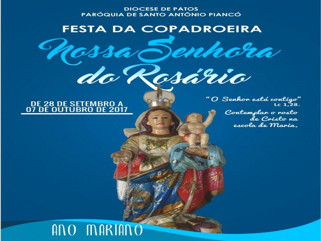 CONVITE E PROGRAMAÇÃO DA FESTA DE NOSSA SENHORA DO ROSÁRIO EM PIANCÓ