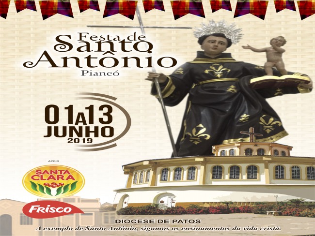 Convite e Programação da Festa de Santo Antônio 2019
