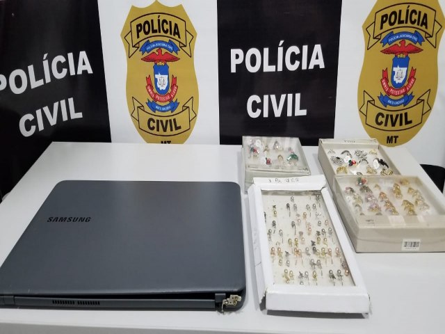 POLCIA CIVIL PRENDE SUSPEITO DE ARROMBAMENTO EM LOJA DE NOVA XAVANTINA E RECUPERA BENS DA VTIMA