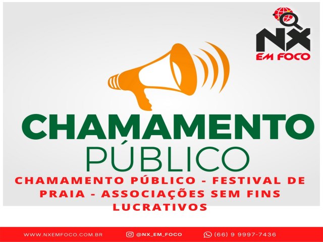 CHAMAMENTO PBLICO - FESTIVAL DE PRAIA - ASSOCIAES SEM FINS LUCRATIVOS